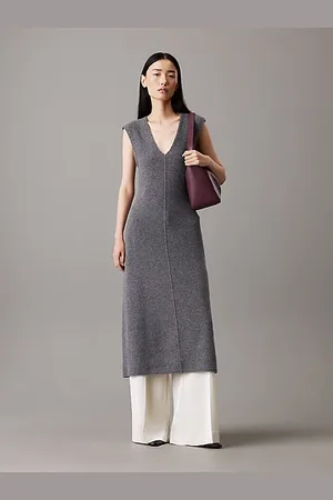 Calvin Klein Abito midi in morbida lana