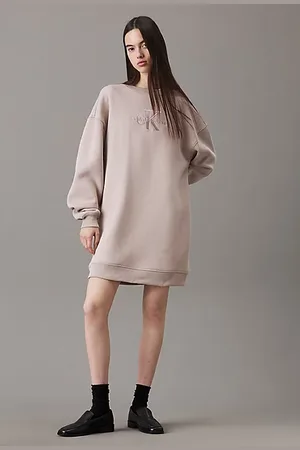Calvin Klein Abito in felpa con monogramma taglio relaxed