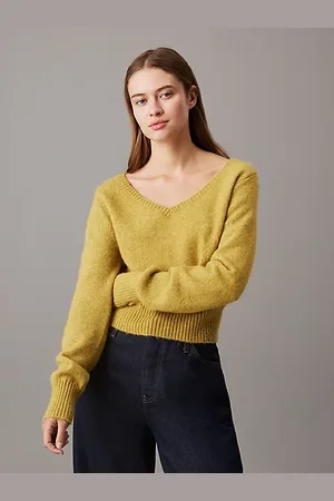 Calvin Klein Maglione con scollo a V in misto lana peluche