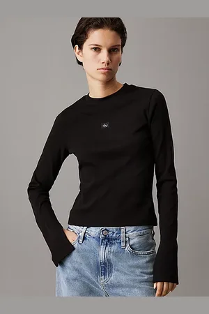 Calvin Klein Top di cotone a costine slim