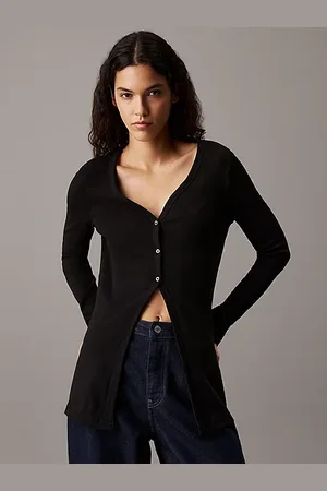 Calvin Klein Cardigan in cotone a costine slim