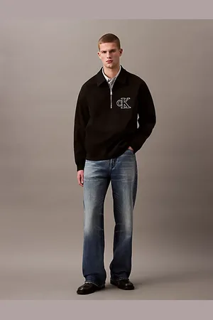 Calvin Klein Polo a doppia costina con logo e zip