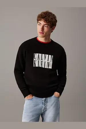 Calvin Klein Maglione con logo a intarsio in cotone