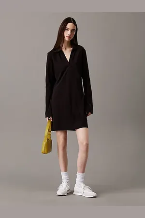 Calvin Klein Abito polo in piqué di cotone dal taglio relaxed