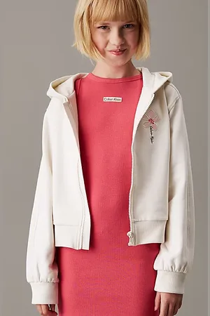 Calvin Klein Felpa con cappuccio con zip integrale con fiore
