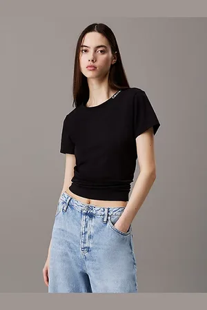 Calvin Klein T-shirt con logo e colletto slim