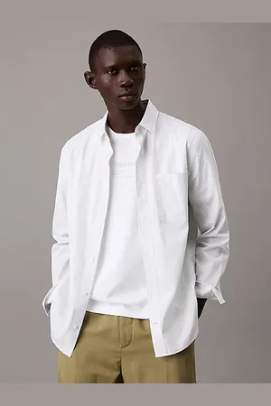 Calvin Klein Camicia a righe in popeline elasticizzato