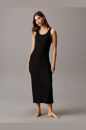 Calvin Klein Maxi abito da spiaggia in jersey a costine