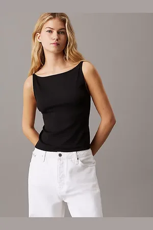 Calvin Klein Top aperto sul retro Logo Tape