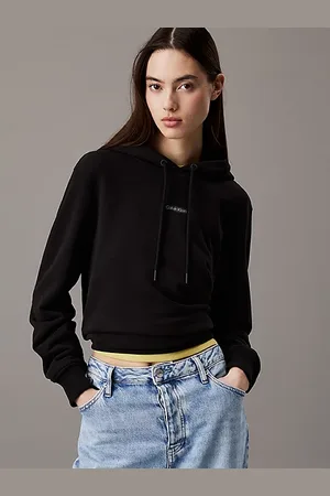 Calvin Klein Felpa con cappuccio in spugna di cotone con logo