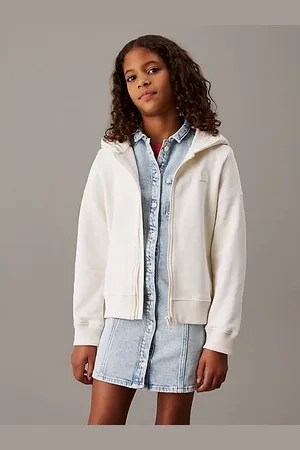 Calvin Klein Felpa con cappuccio e zip integrale taglio relaxed bambino