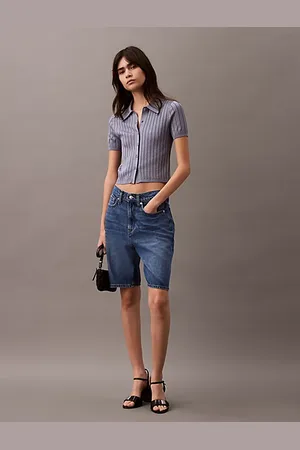 Calvin Klein Top polo corto in maglia liscia
