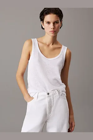 Calvin Klein Canottiera in jersey di lino slim
