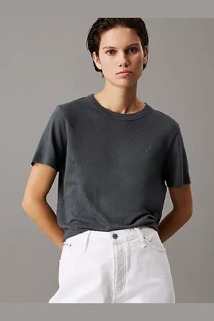 Calvin Klein T-shirt in jersey di lino taglio relaxed