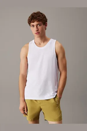 Calvin Klein Canotta da mare in lino e cotone