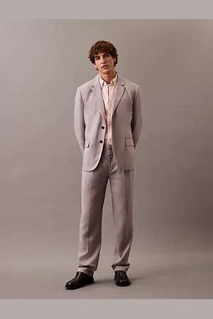 Calvin Klein Pantaloni in lino con pieghe taglio relaxed