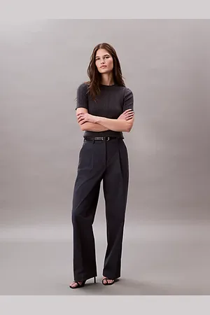 Calvin Klein Pantaloni in twill di cotone taglio relaxed