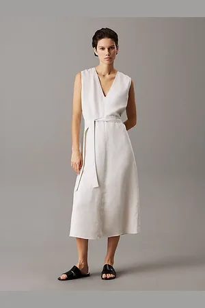 Calvin Klein Abito in misto lino e lyocell