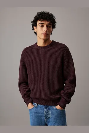 Calvin Klein Maglione girocollo in misto lana a costine