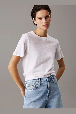 Calvin Klein T-shirt in jersey di lino taglio relaxed