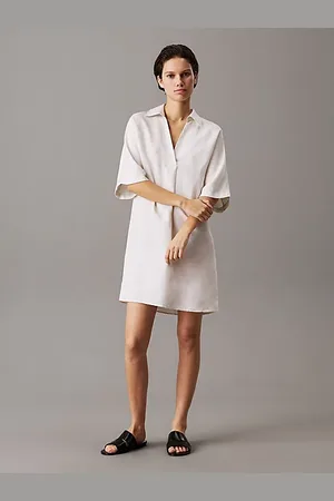 Calvin Klein Abito chemisier misto lino e lyocell