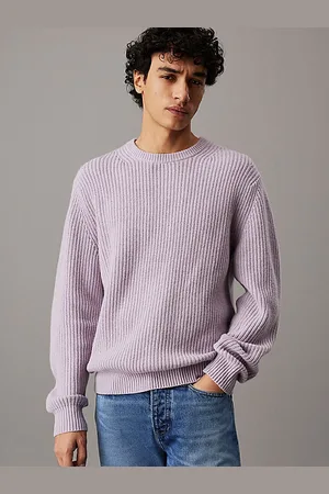 Calvin Klein Maglione girocollo in misto lana a costine