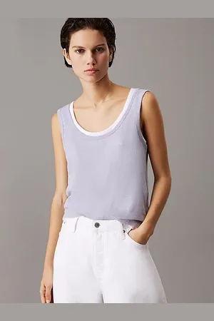 Calvin Klein Canottiera in jersey di lino slim