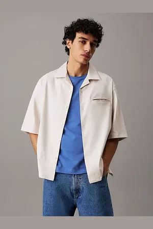 Calvin Klein Camicia in misto lino e lyocell taglio relaxed