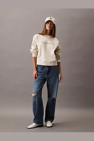 Calvin Klein Felpa con logo monogramma taglio relaxed