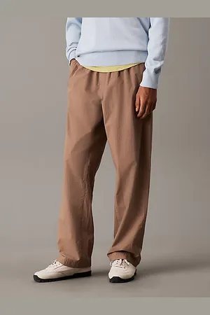 Calvin Klein Pantaloni in popeline di cotone taglio relaxed