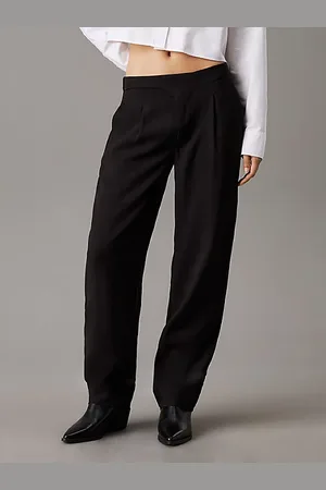Calvin Klein Pantaloni con pieghe in morbida viscosa