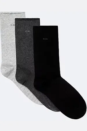 Calvin Klein Calzini rolltop in morbido cotone pettinato in confezione da 3