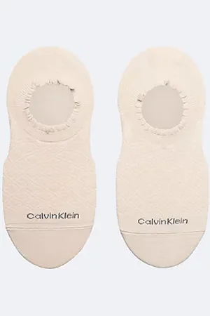 Calvin Klein Calzini invisibili in maglia a rombi smerlati in confezione da 2