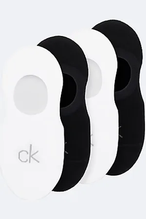 Calvin Klein Calzini invisibili in morbido cotone pettinato in confezione da 4