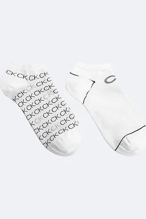 Calvin Klein Calzini alla caviglia con logo in morbido cotone pettinato in confezione da 2