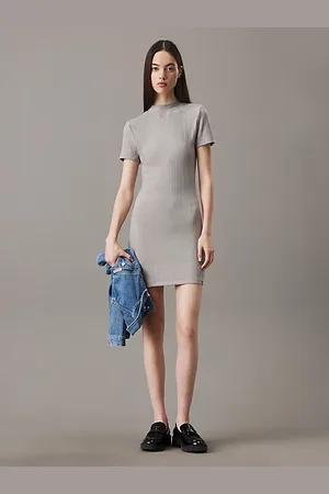 Calvin Klein Miniabito a costine testurizzato slim