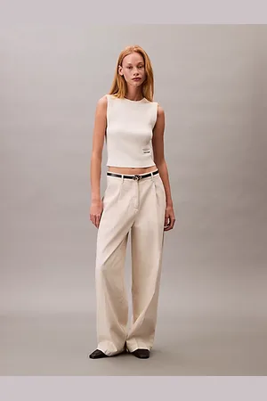Calvin Klein Morbido smanicato girocollo a costine