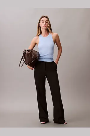 Calvin Klein Canotta a costine in misto viscosa