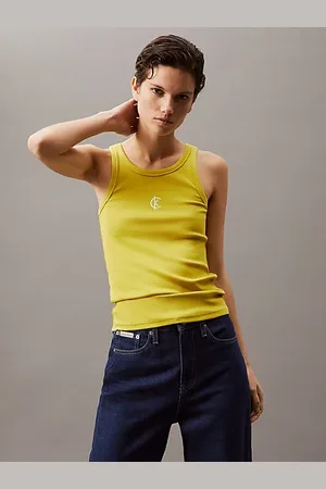 Calvin Klein Canotta con logo a costine in cotone