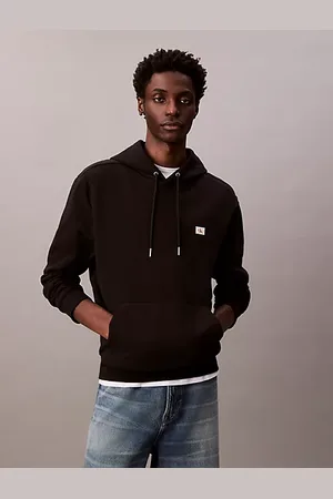 Calvin Klein Felpa con cappuccio in spugna di cotone con stemma