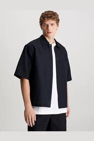 Calvin Klein Camicia a manica corta in cotone e lino