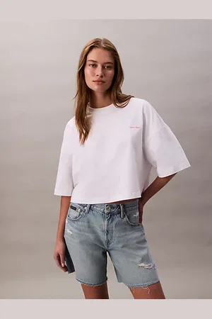 Calvin Klein T-shirt squadrata corta in jersey