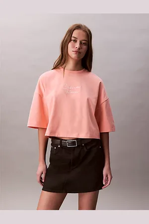 Calvin Klein T-shirt corta squadrata con logo