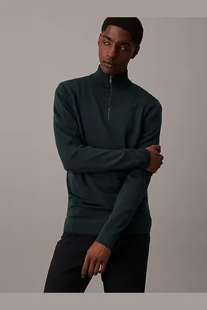 Calvin Klein Maglione con scollo con zip in lana merino