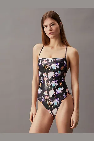 Calvin Klein Costume da bagno incrociato sul retro - CK Monogram Foil