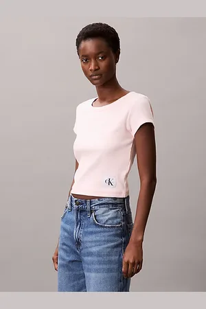 Calvin Klein T-shirt baby a costine in cotone elasticizzato