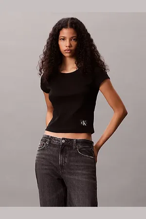 Calvin Klein T-shirt baby a costine in cotone elasticizzato