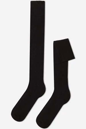 Calzedonia Calze Lunghe a Coste con Lana e Cashmere da Uomo Uomo