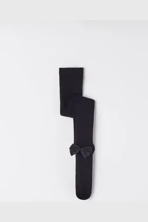 Calzedonia Collant in Cotone a Costine con Fiocco da Bambina Bambina