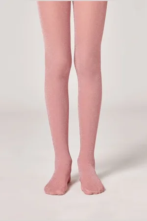 Calzedonia Collant Coprente 70 Denari Glitter da Bambina Bambina